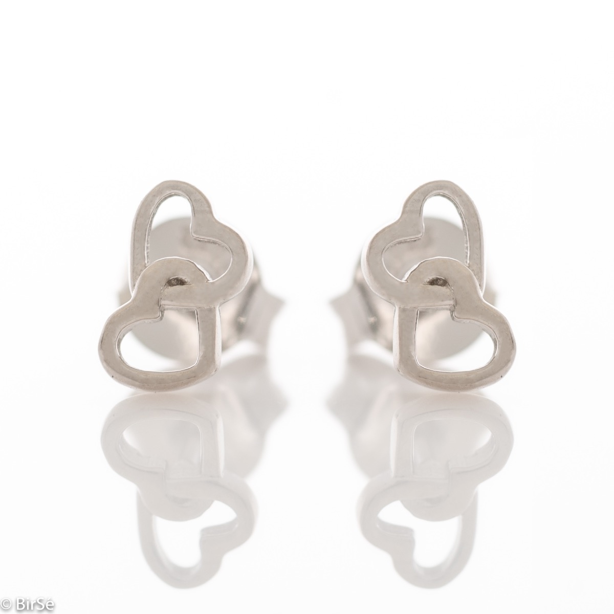 Silver Earrings with Heart Shape