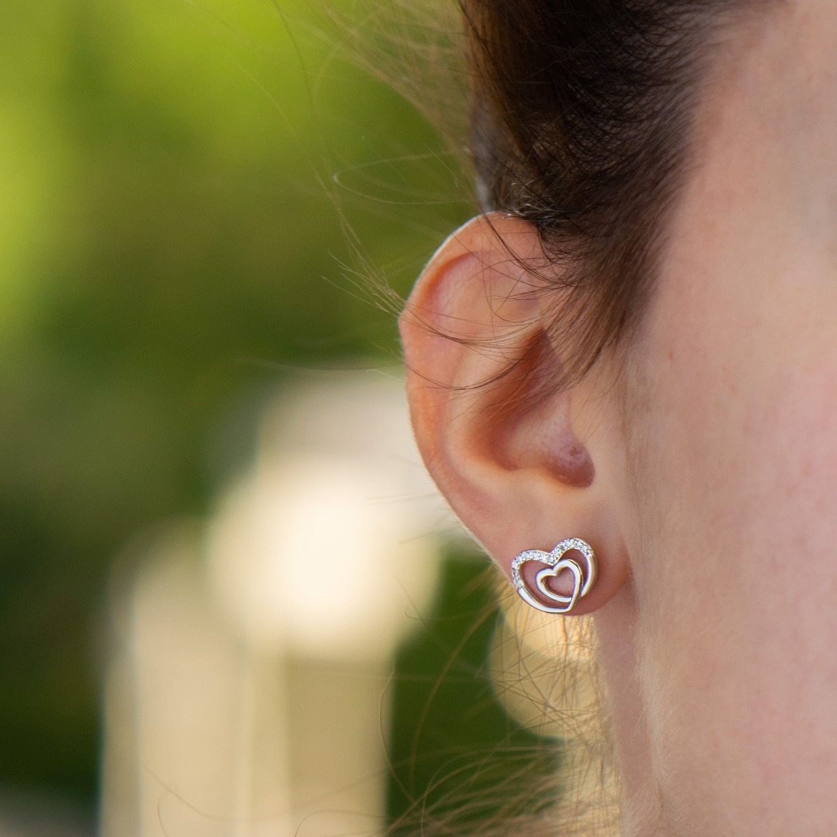 Silver earrings - Hearts 