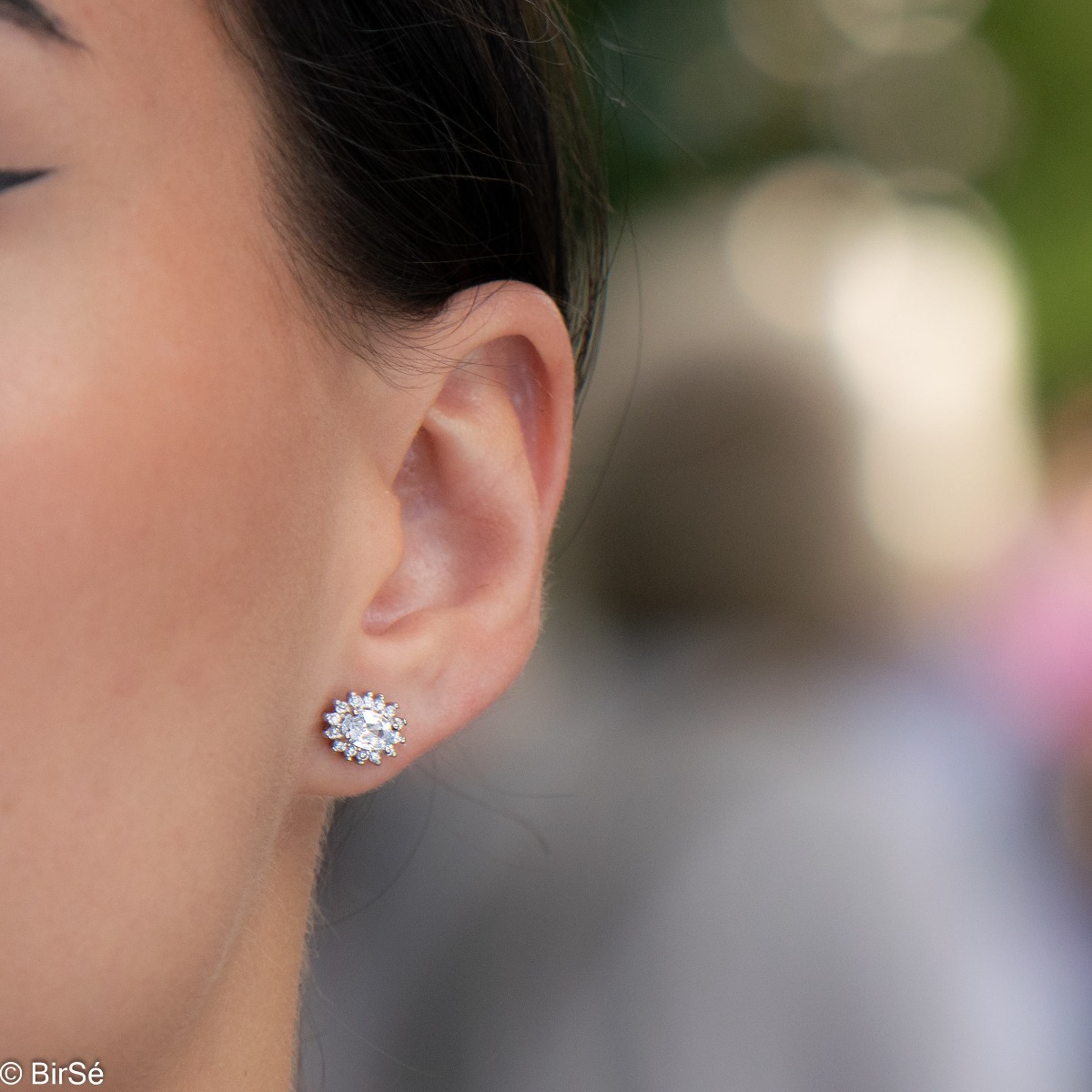 Silver Glamorous Marquise Earrings 