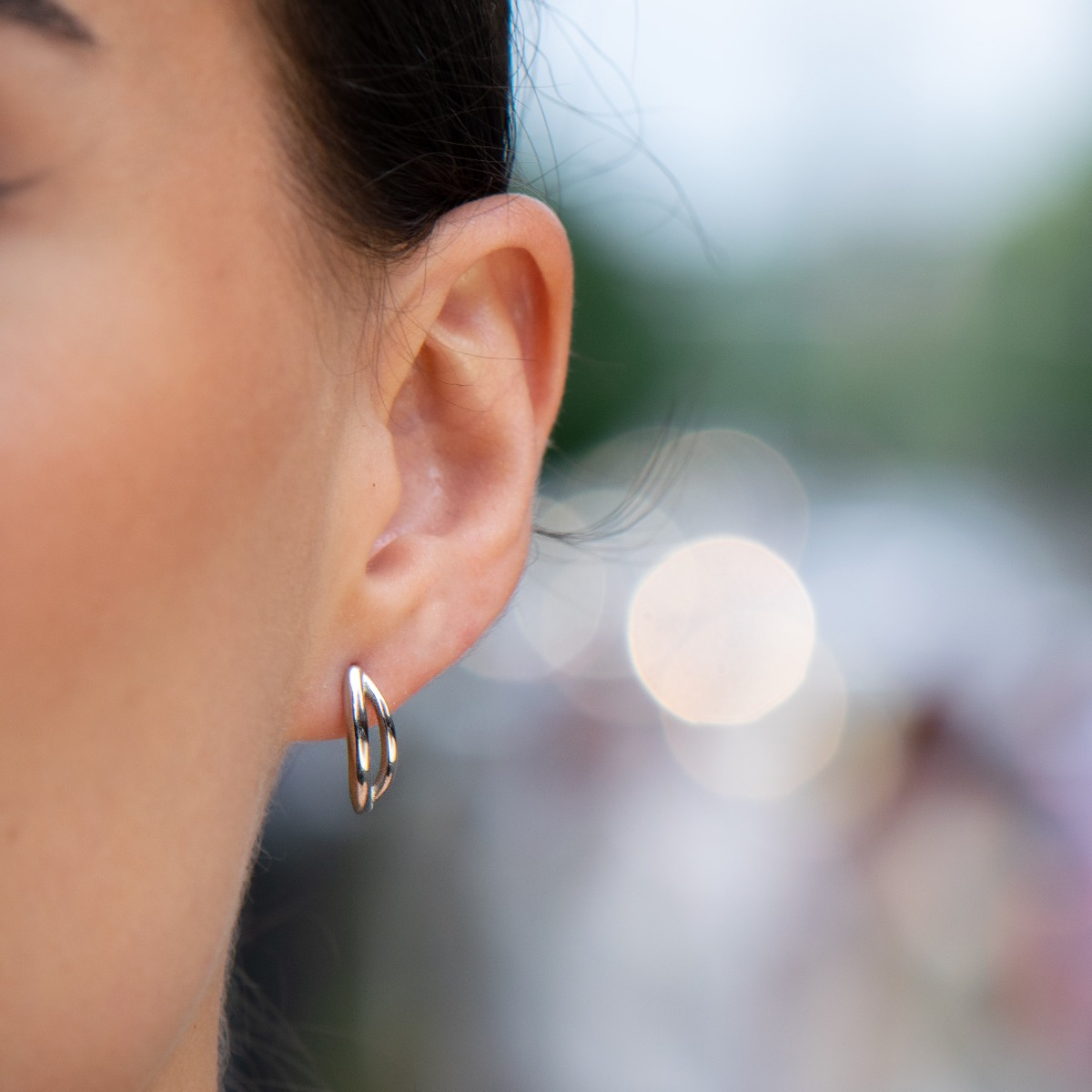 Captivating women's earrings with a rainbow shape and a simple design. Made entirely of rhodium-plated fine silver and a comfortable pin fastening. A wonderful gift for the daily outfit and a wonderful mood of your beloved woman.