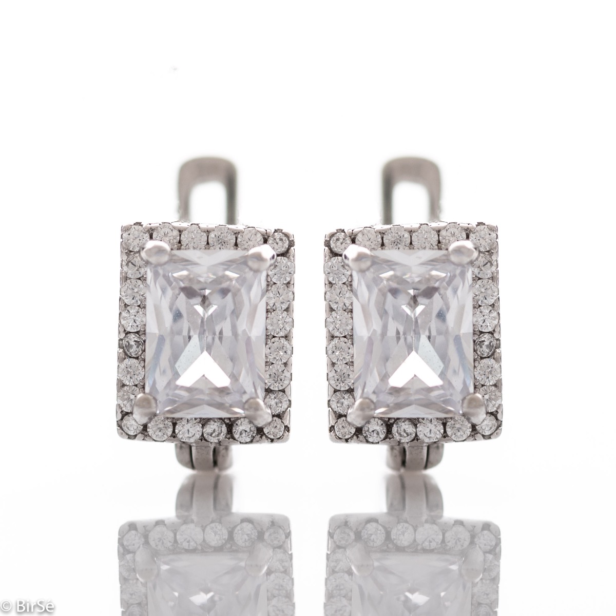 Silver earrings - Baguettes