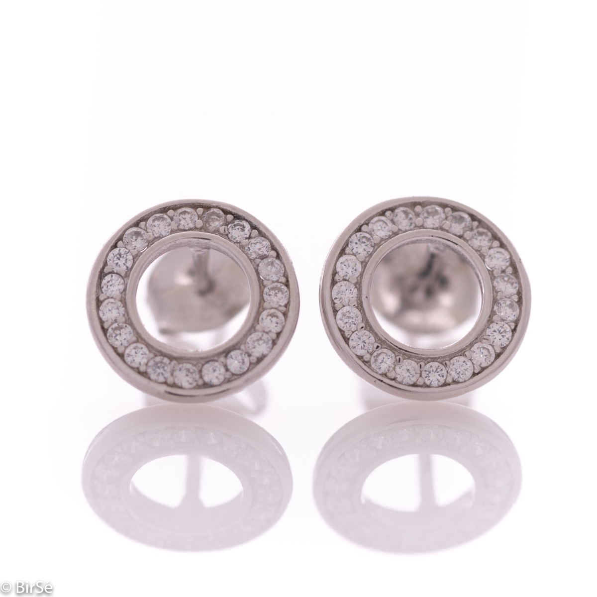 Silver Earrings with Circle