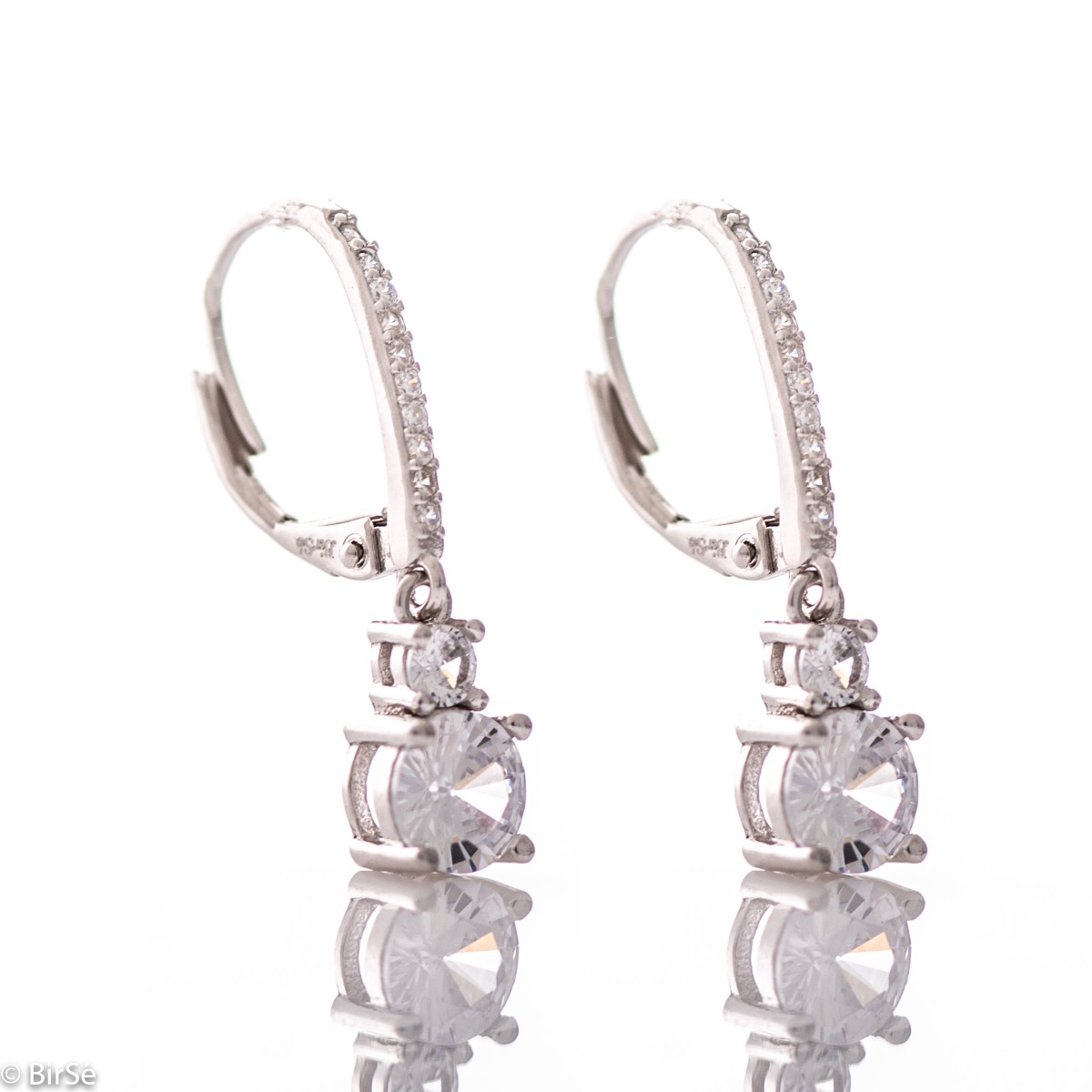 Silver earrings - Zircons