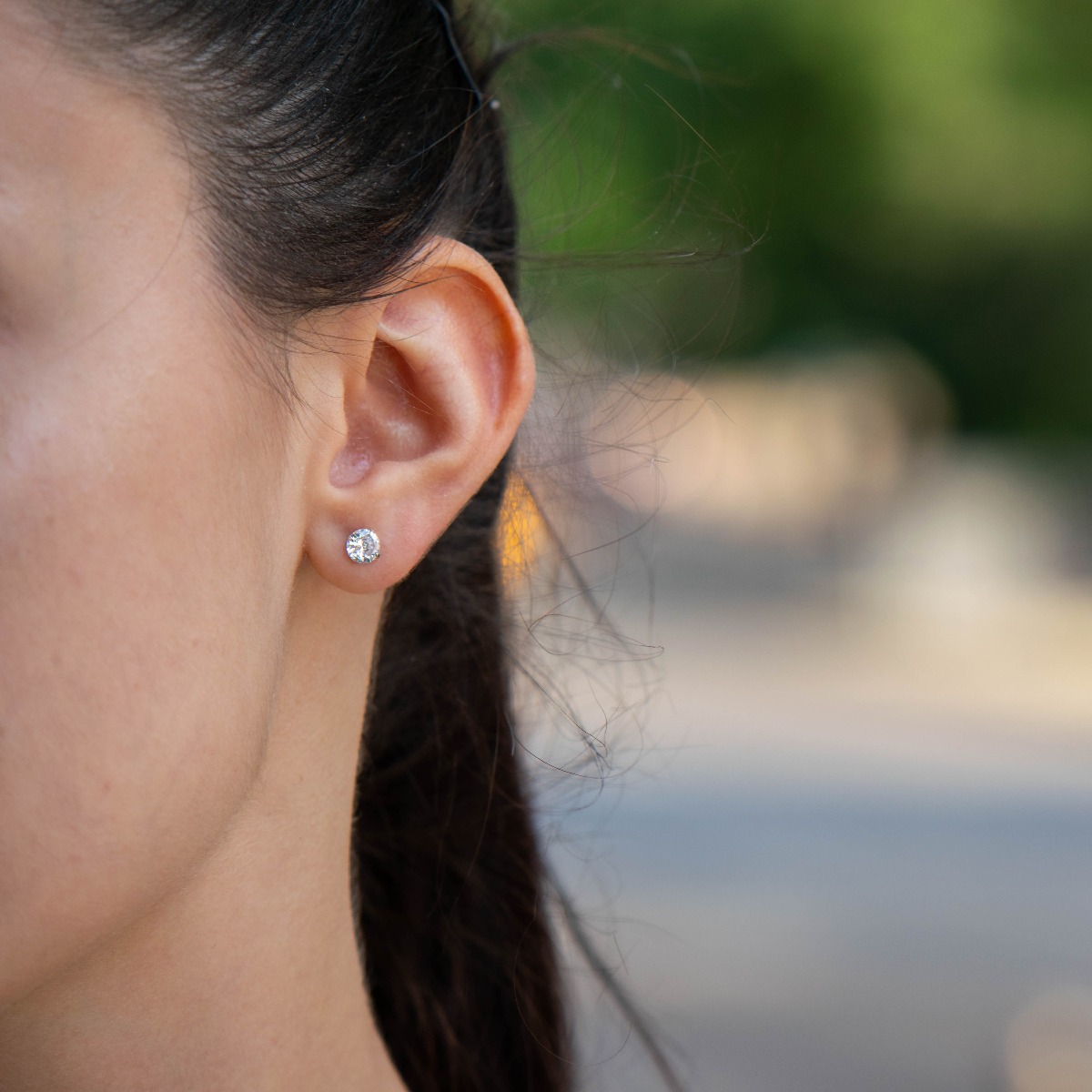 Silver earrings - Zircon