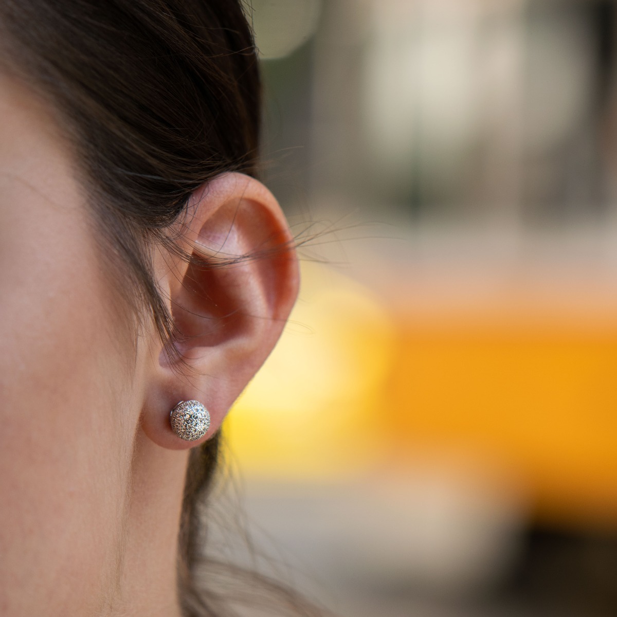 Silver earrings - Balls with zircons