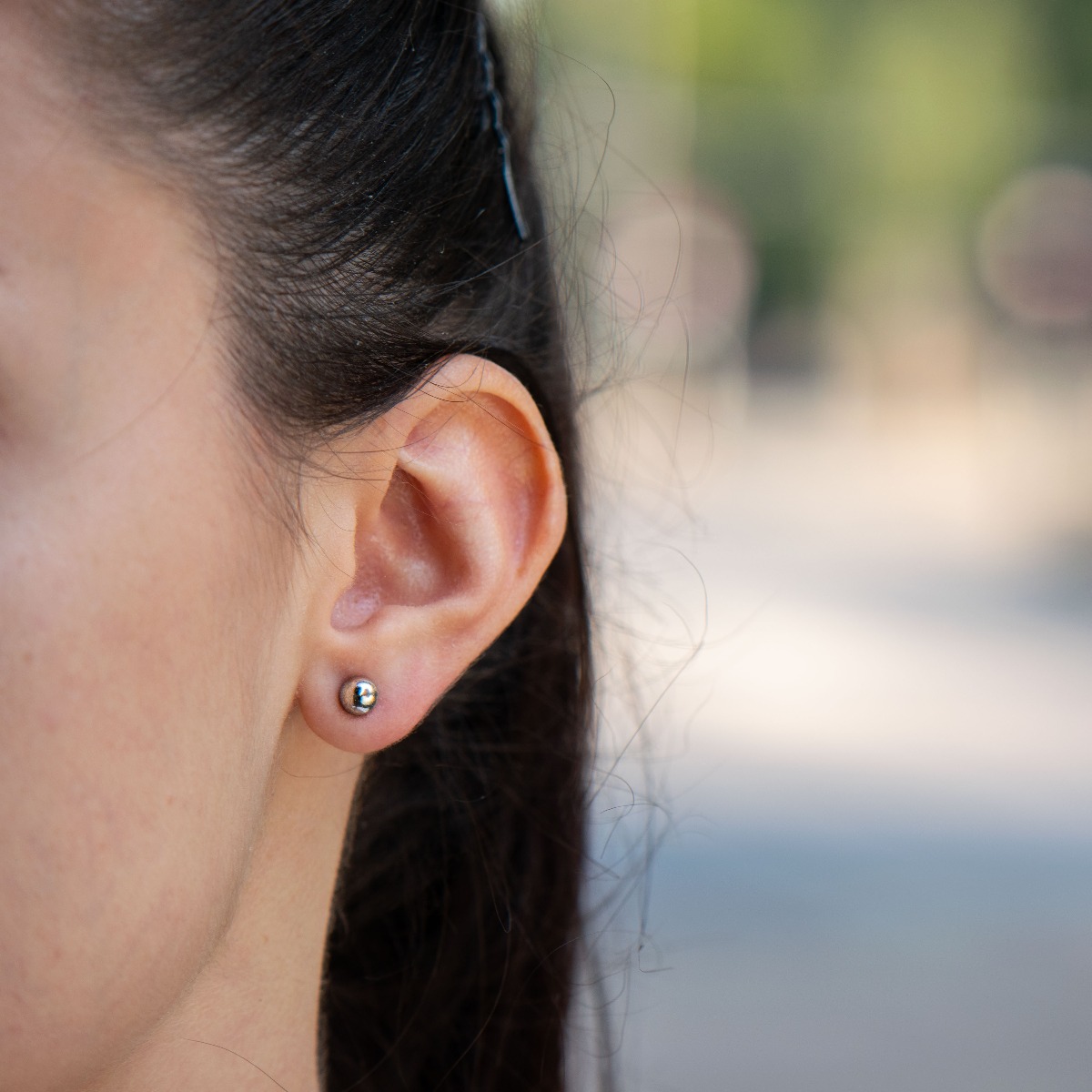 Silver Earrings - Medium Balls