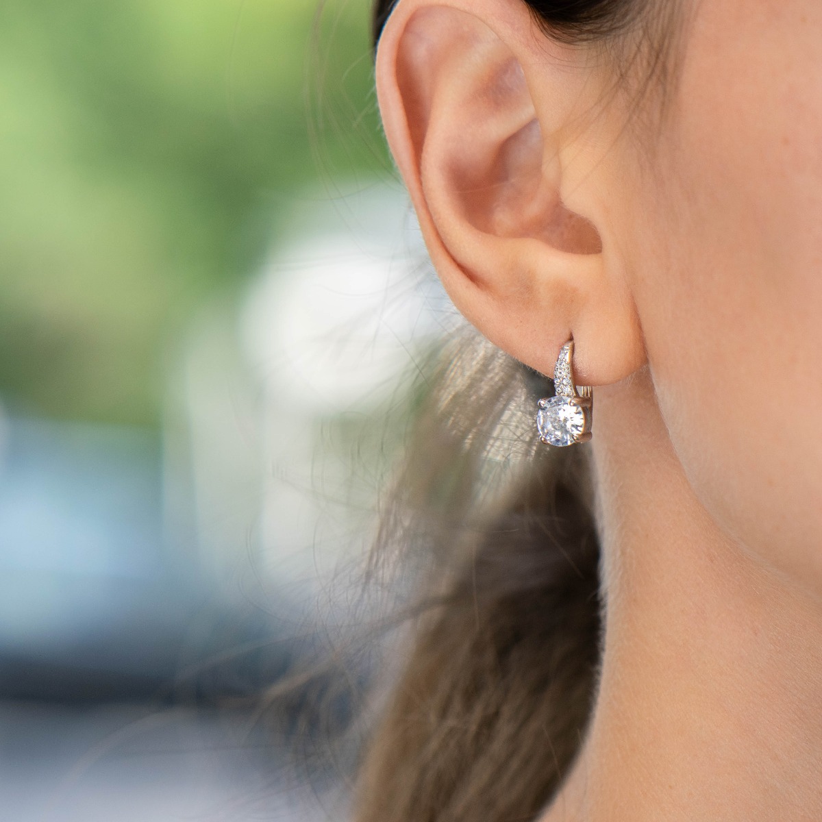 Silver earrings - Zircon