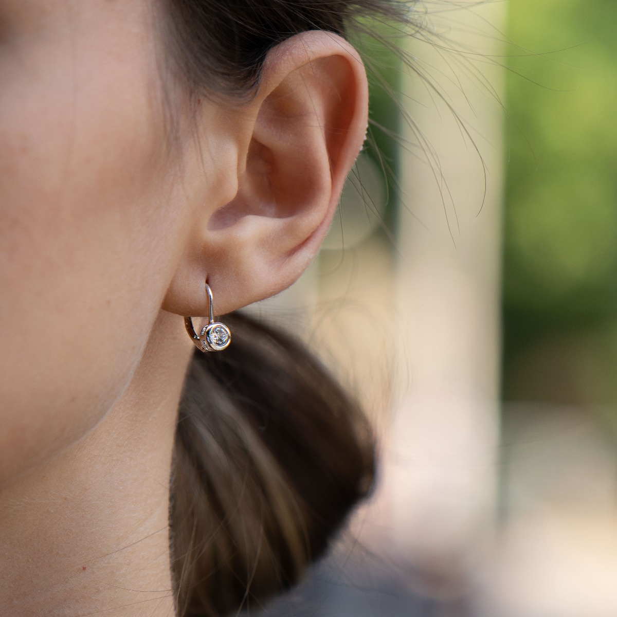 Silver earrings - Zircon