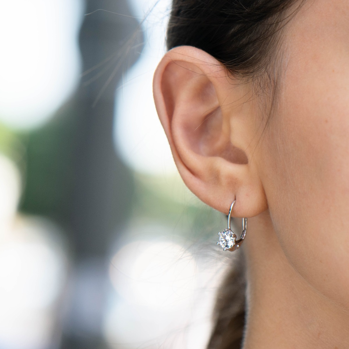 Plain Silver Earrings with Leverback Lock