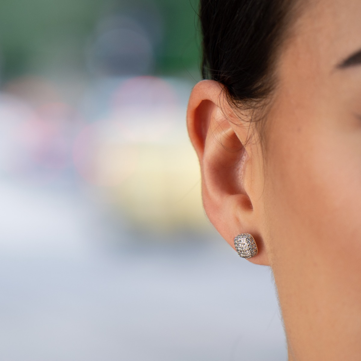 Fine and elegant women's earrings, "Longing" - jewelry with shiny zircons and exquisite workmanship entirely from refined rhodium-plated silver. The model is extremely suitable for formal occasions, as well as for everyday life in the office of every lady