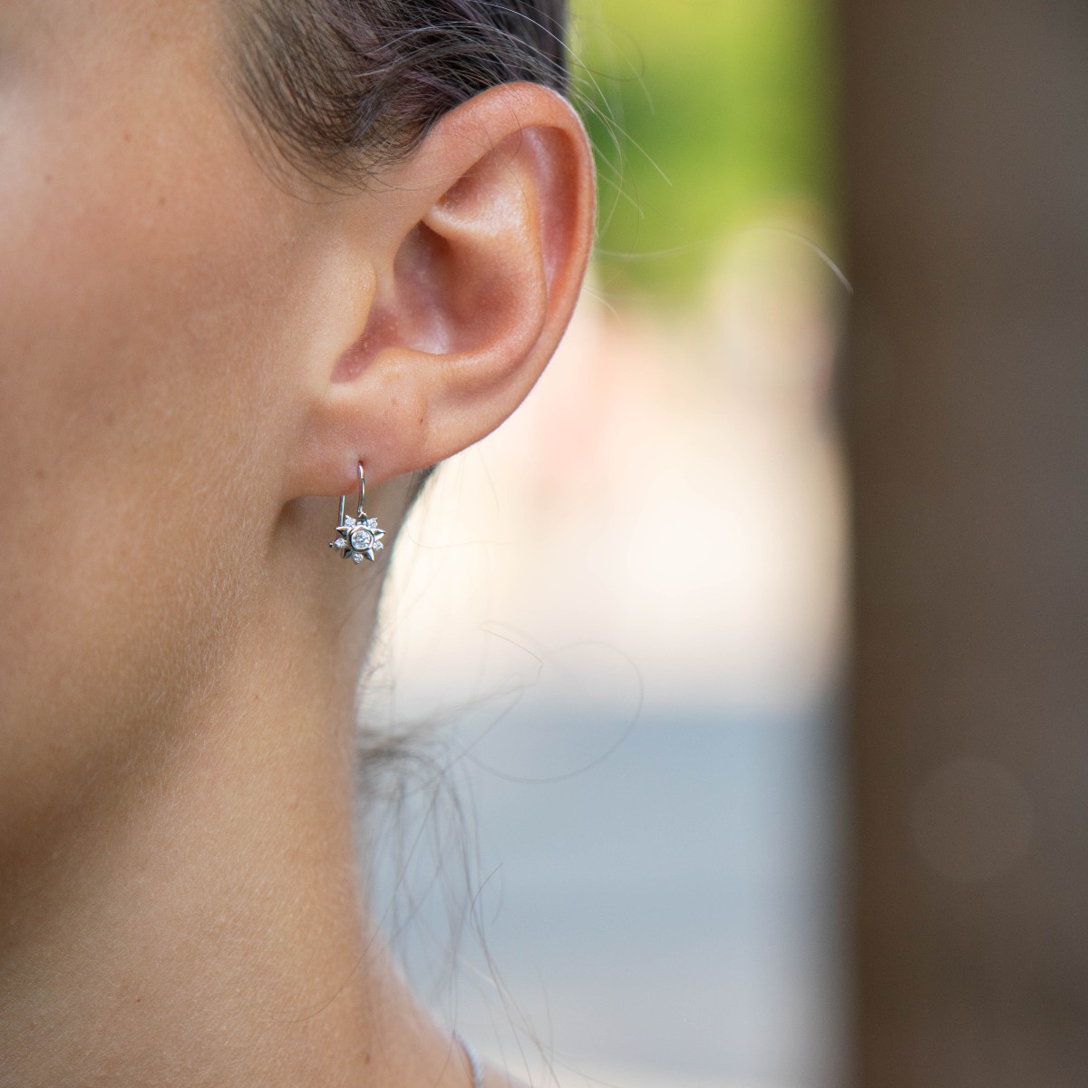 Silver earrings - Flowers 