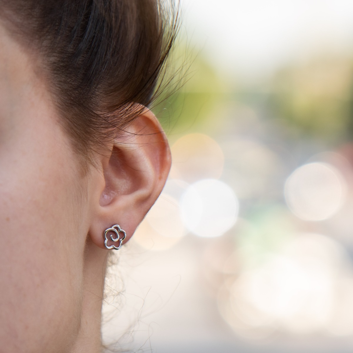 Silver earrings - Flowers