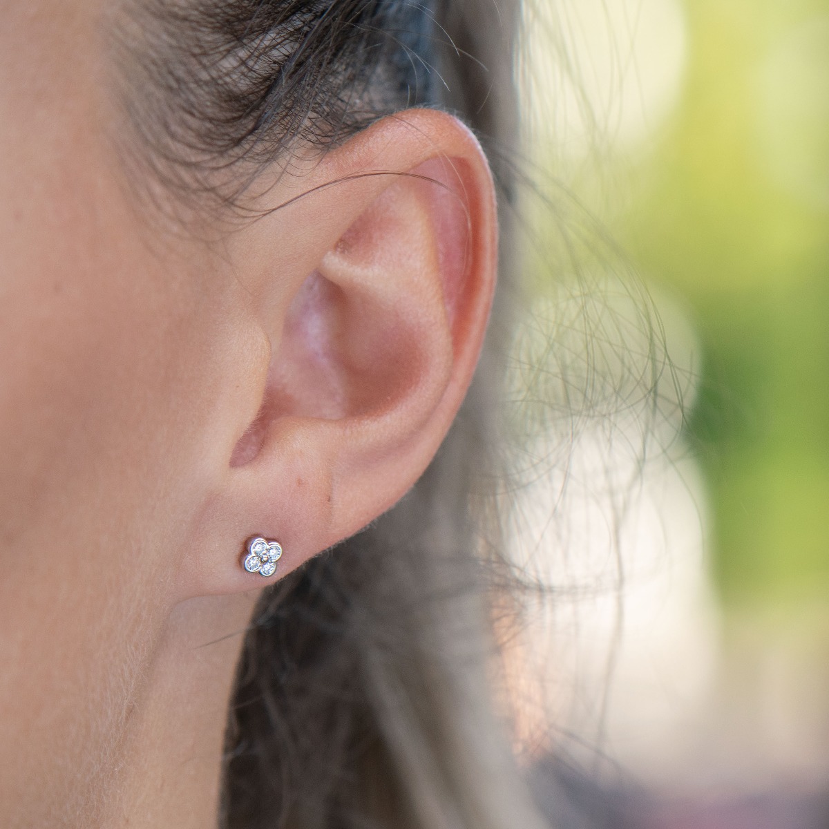 Silver earrings - Flower