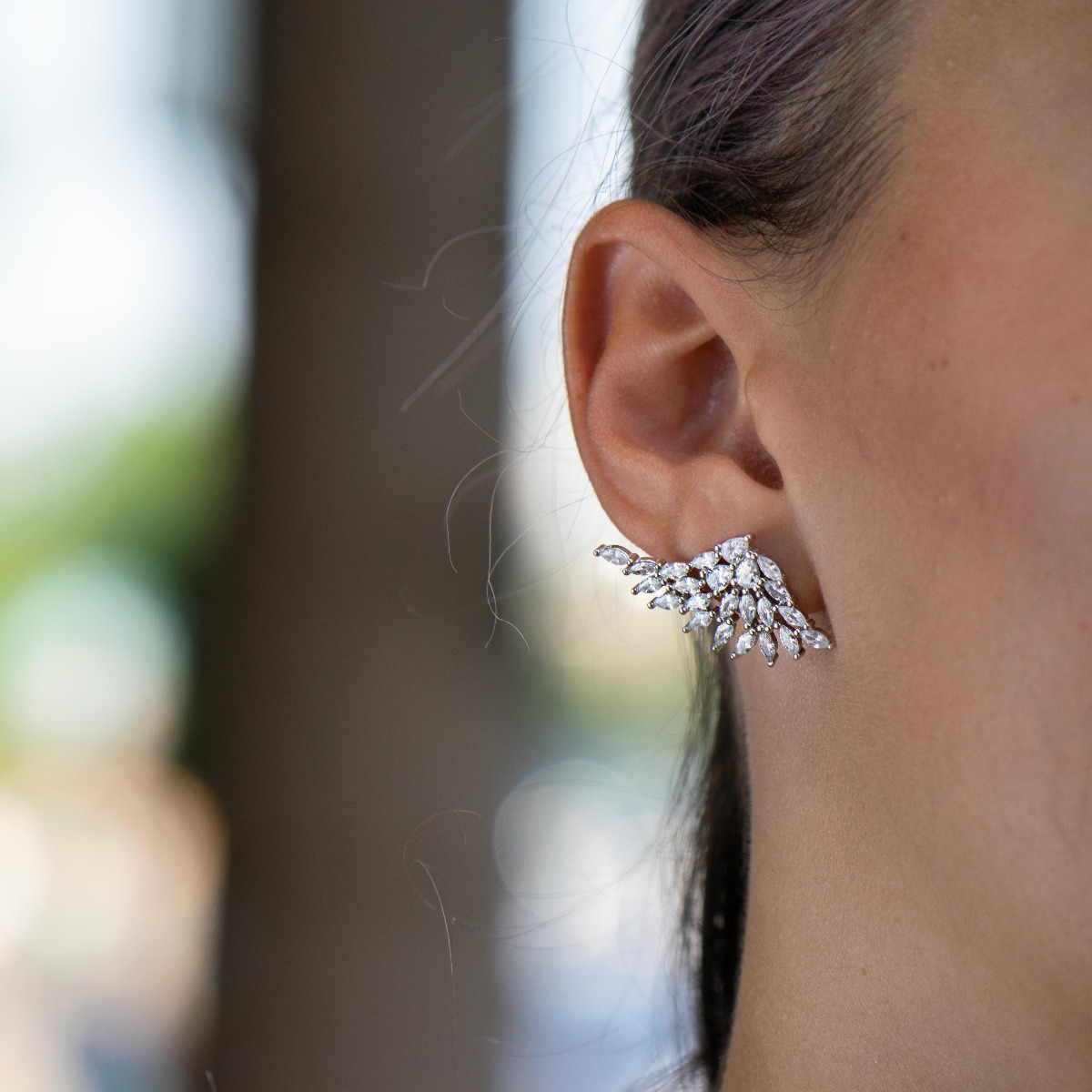 Silver earrings - Fan