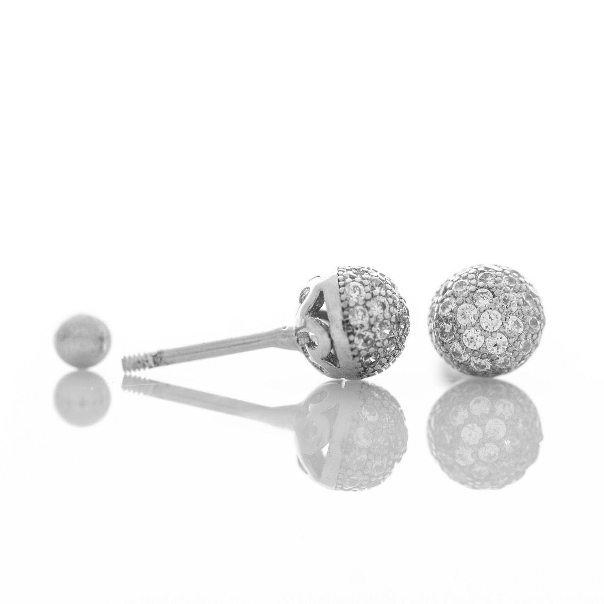 Silver Earrings - Ball of Screw