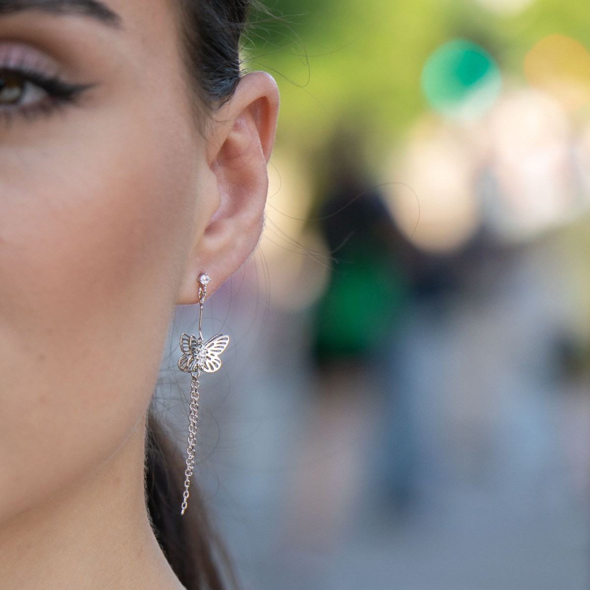 Silver earrings - Butterflies