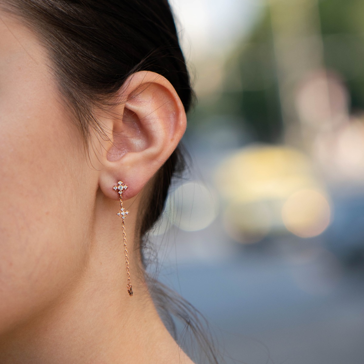 Silver earrings - Cross