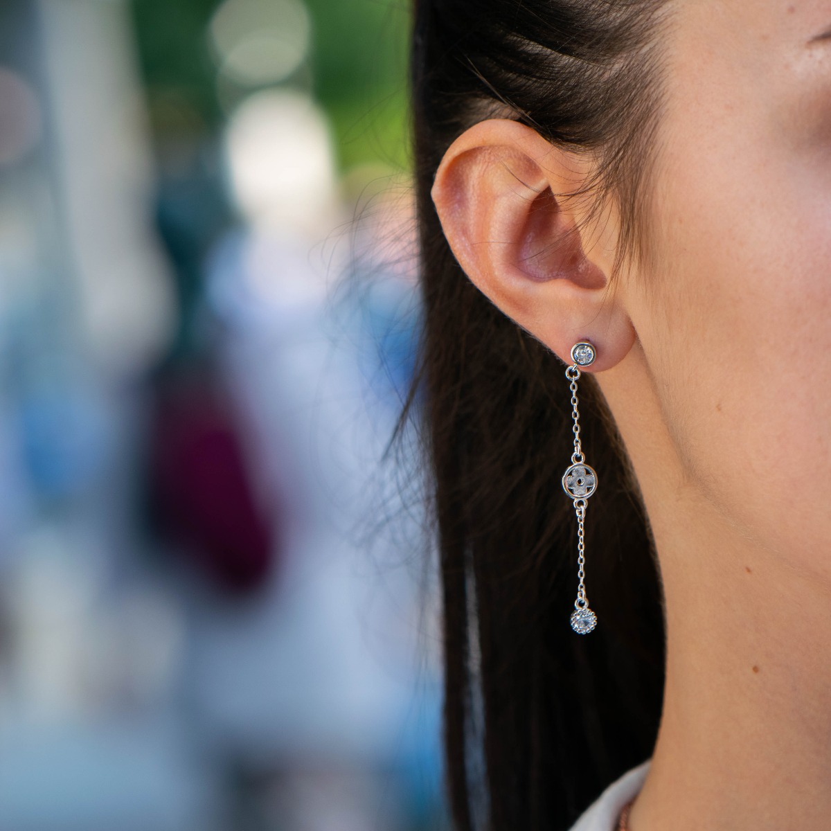 Silver hanging earrings