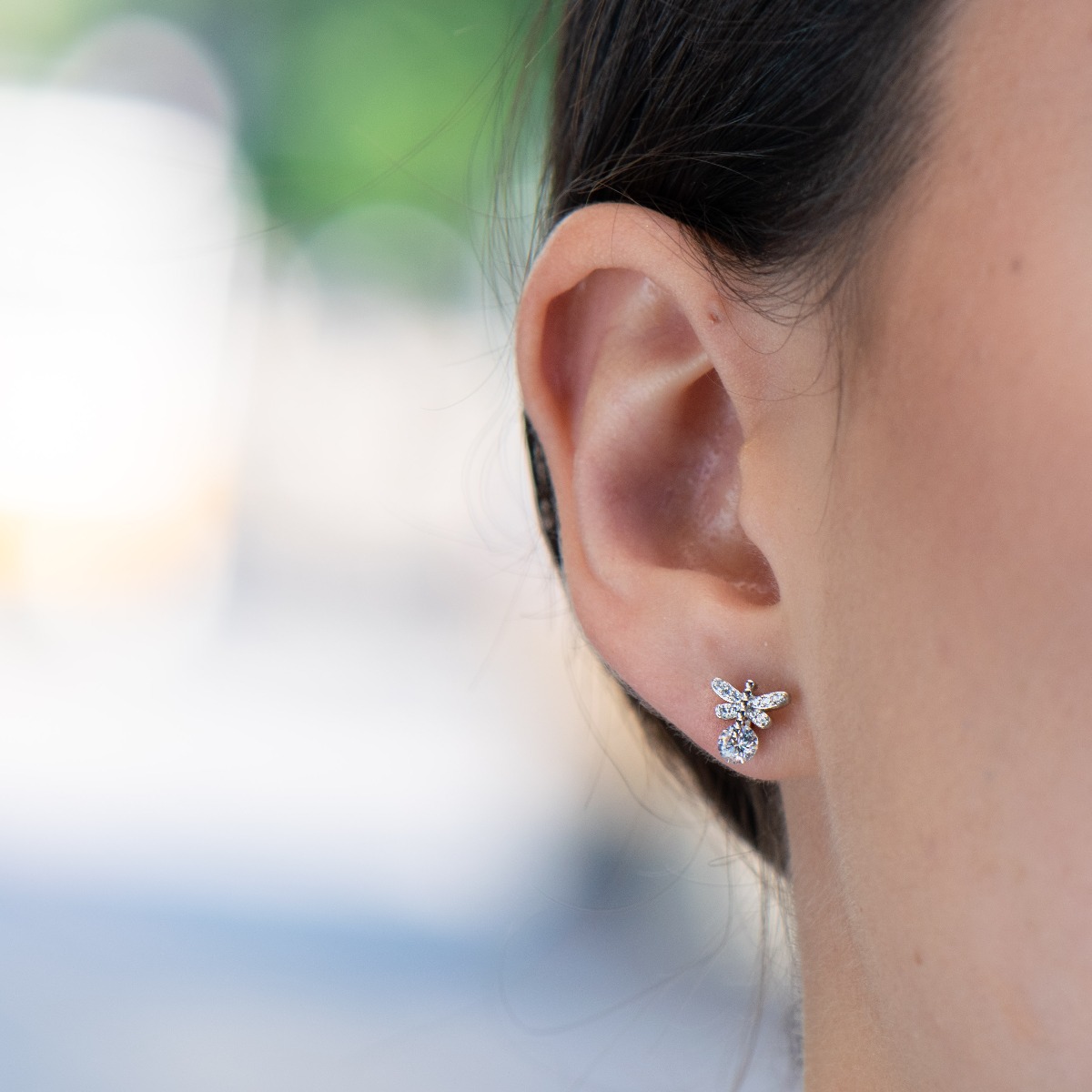 Silver earrings - Dragonfly