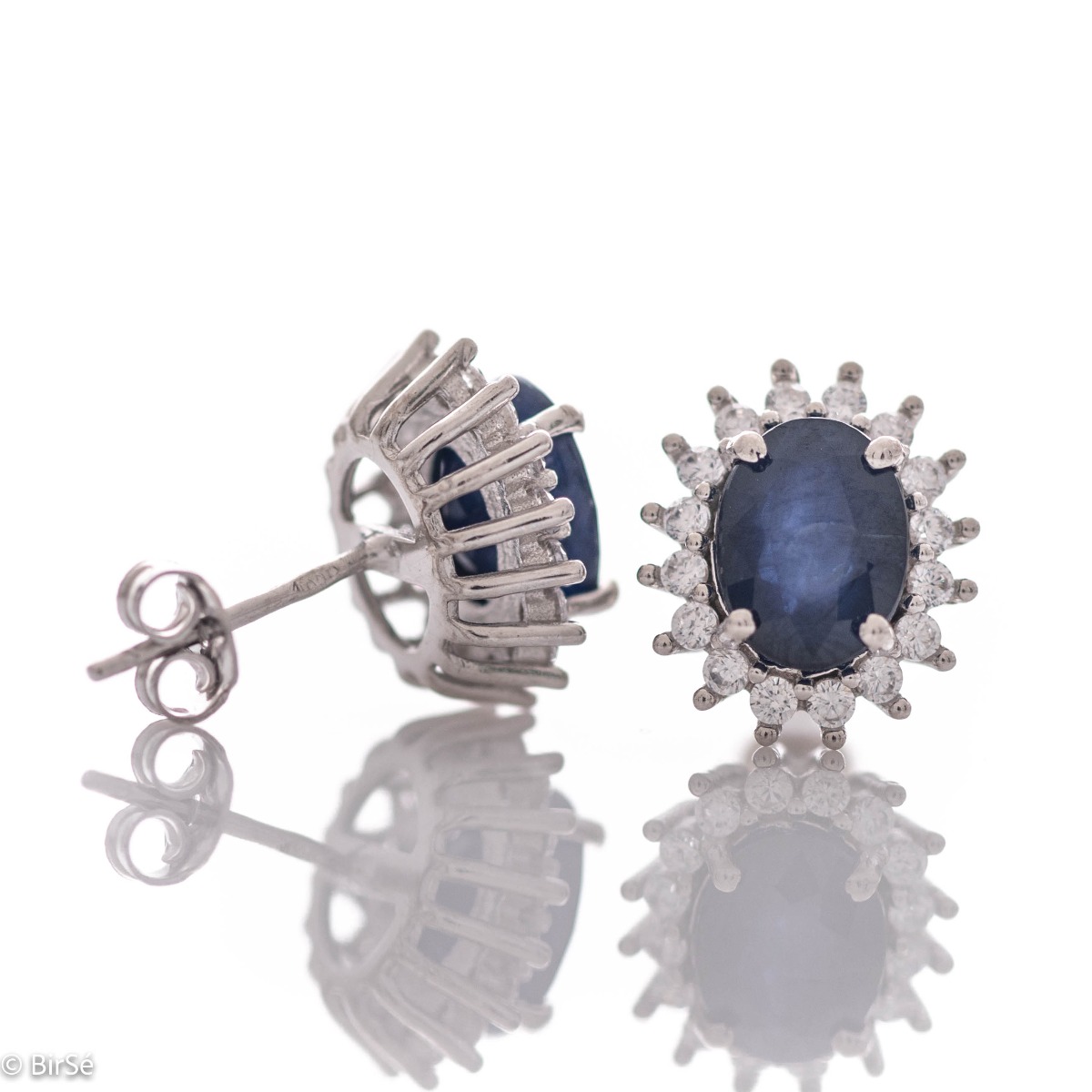 Silver earrings - Natural Sapphire 3,10 ct.