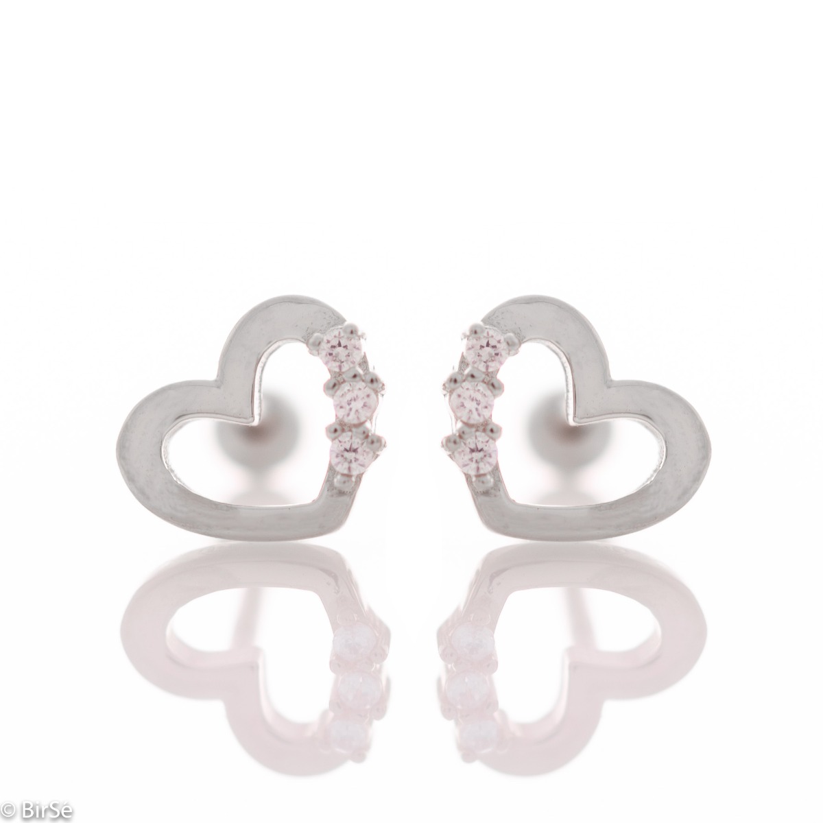 Silver earrings - Hearts 