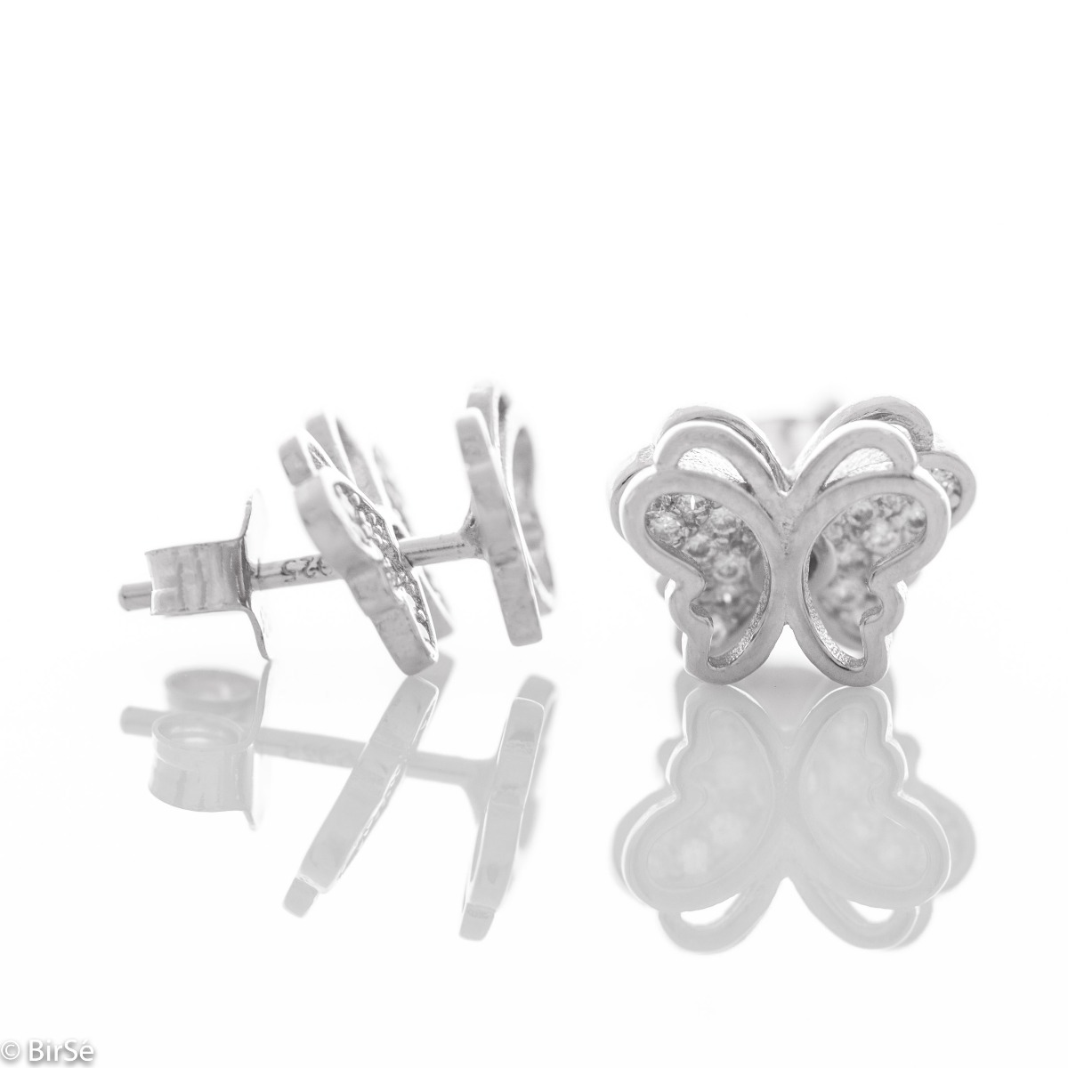 Silver earrings - Butterflies 