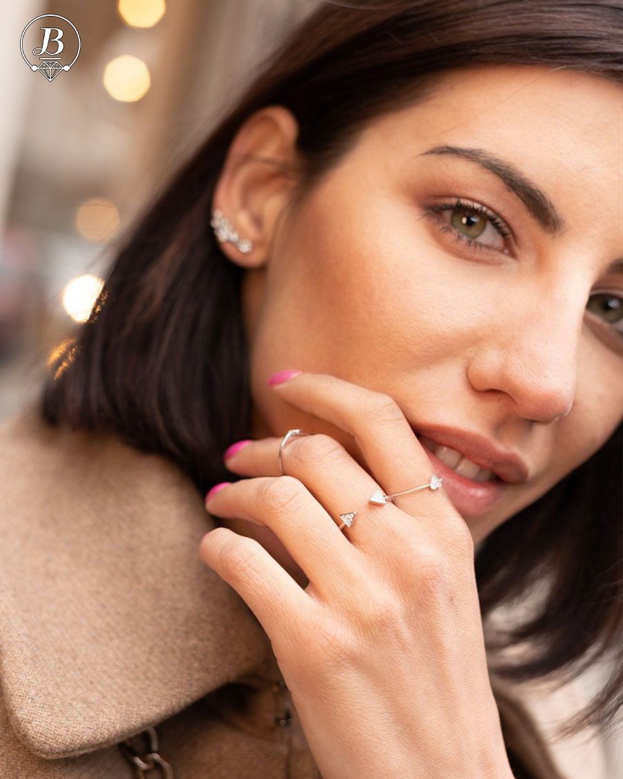 Silver Solitaire Heart Ring