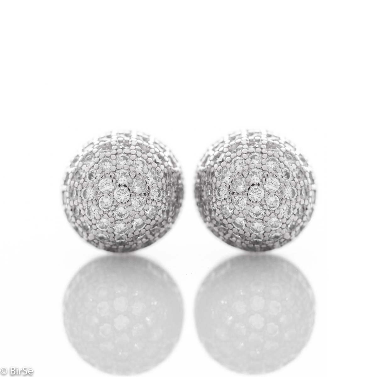 Silver Ball Earrings with Screws