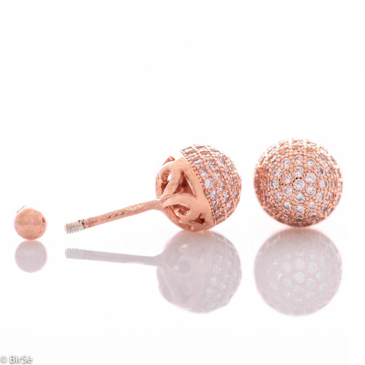 Earrings Balls - Pink silver 