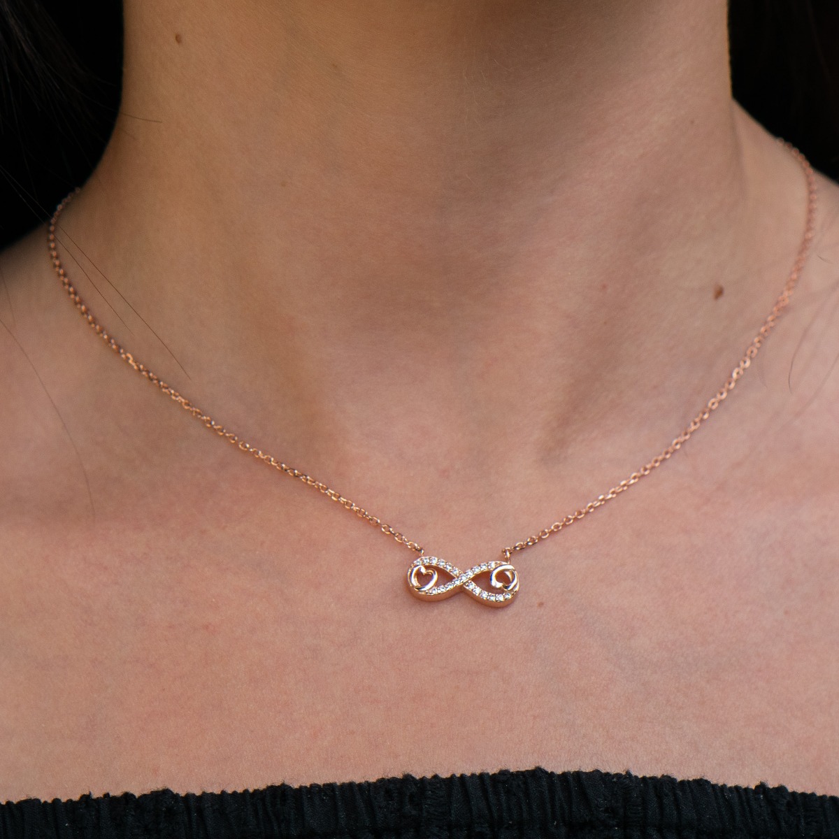 Silver Necklace - Two Hearts and Infinity 