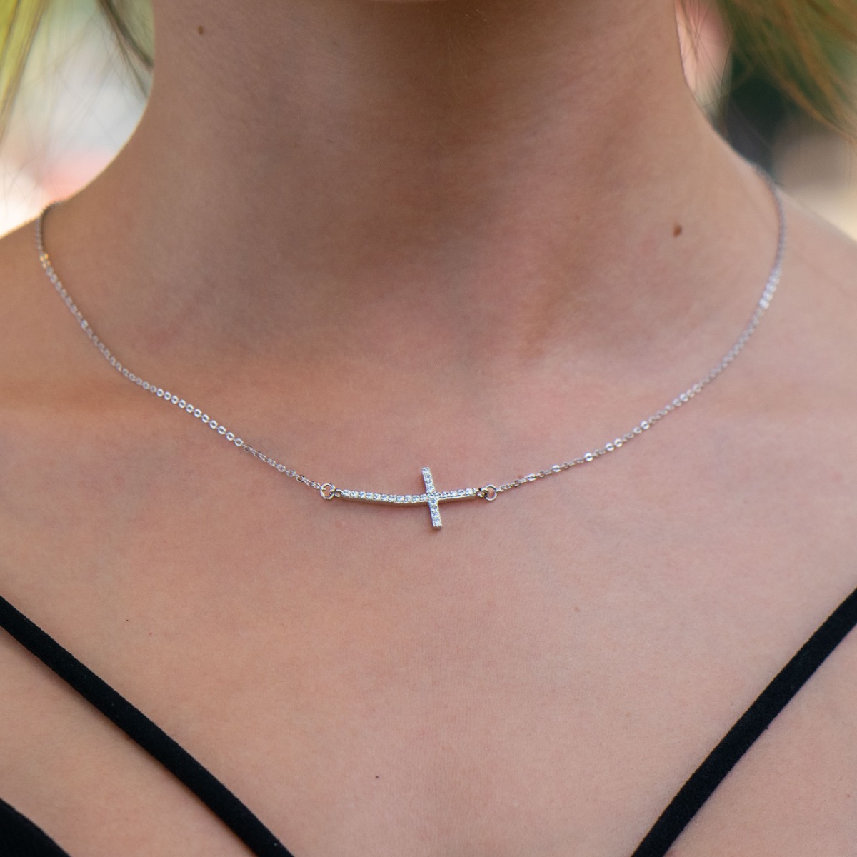 Silver necklace - Cross