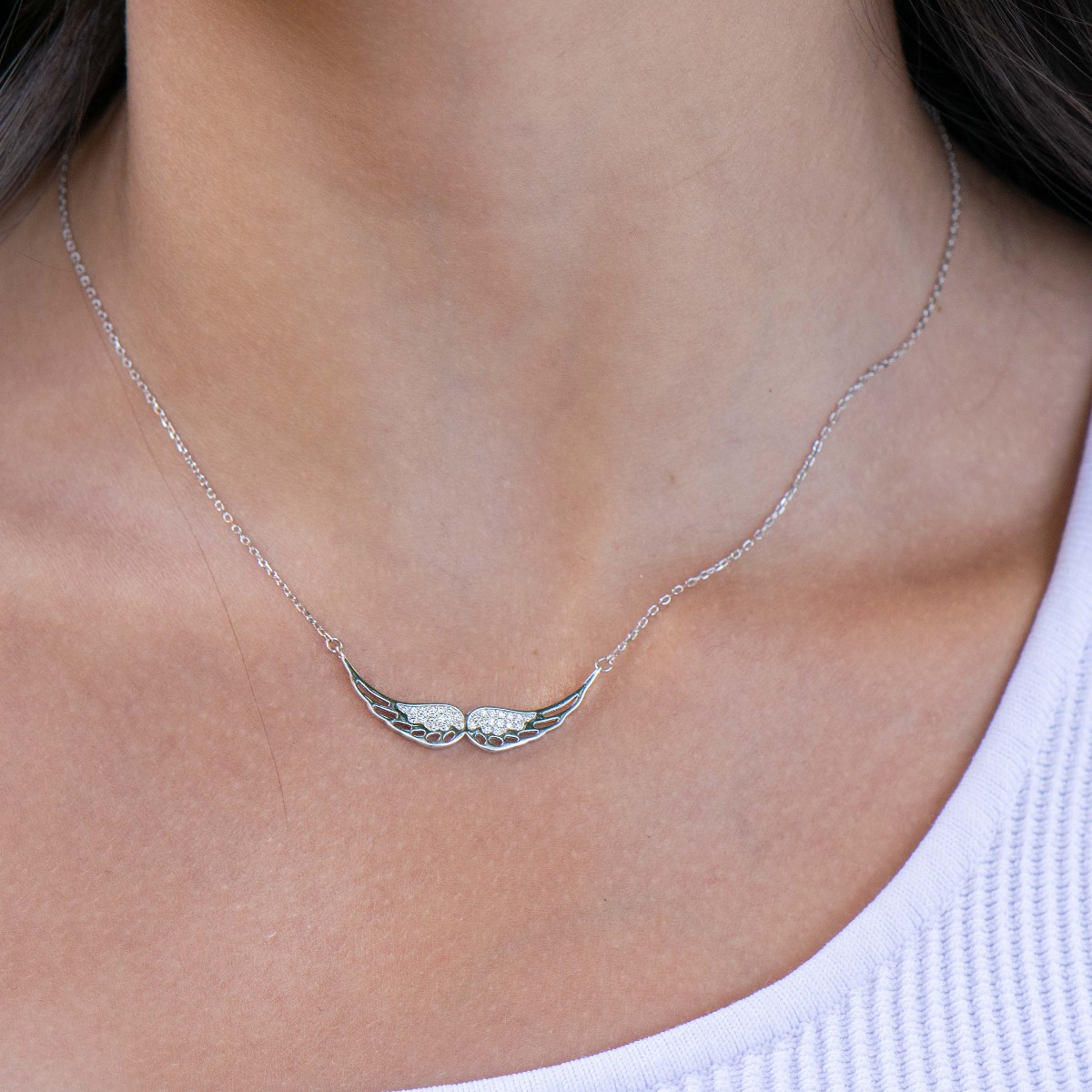 Silver necklace - Angel wings