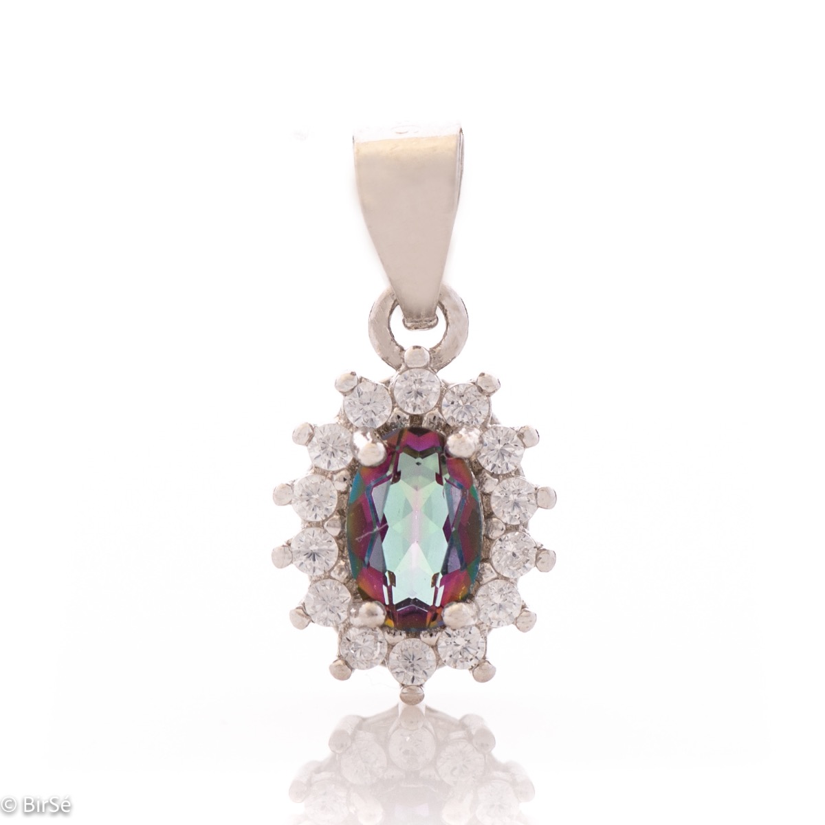 Extremely Gentle Silver Necklace with Mystic Topaz