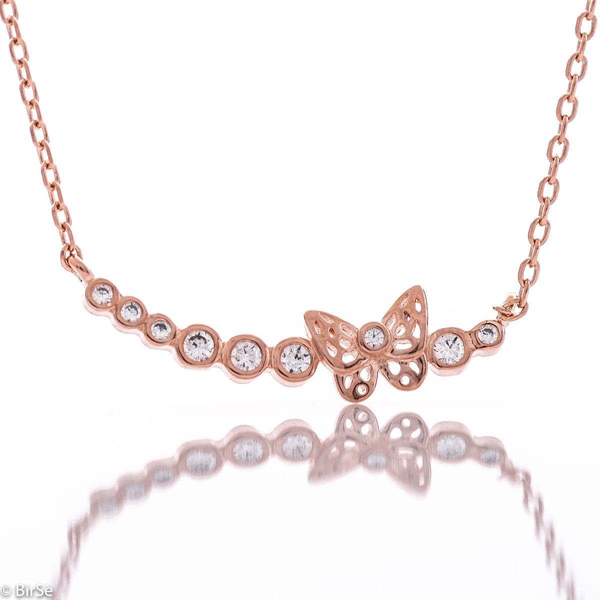 Charming Rose Gold Butterfly Necklace