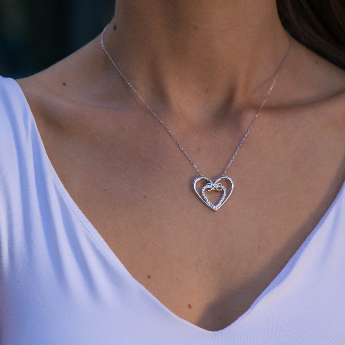 Silver Necklace - Heart