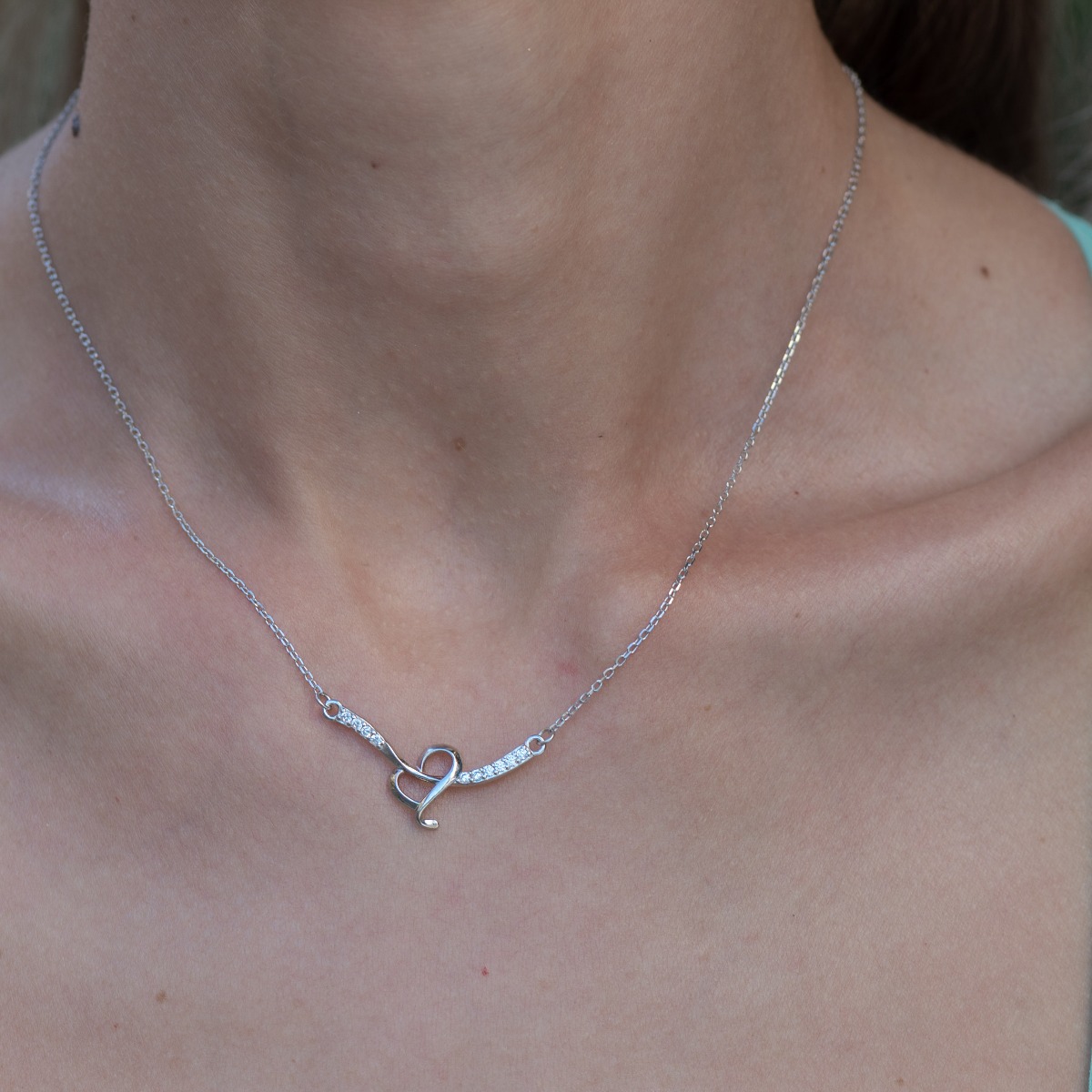 Silver Necklace - Heart