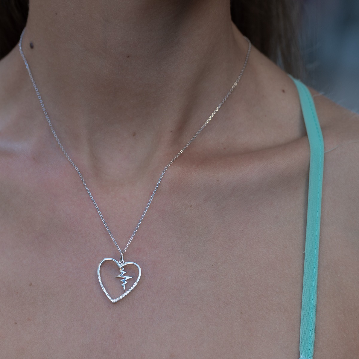 Silver Necklace - Heart 