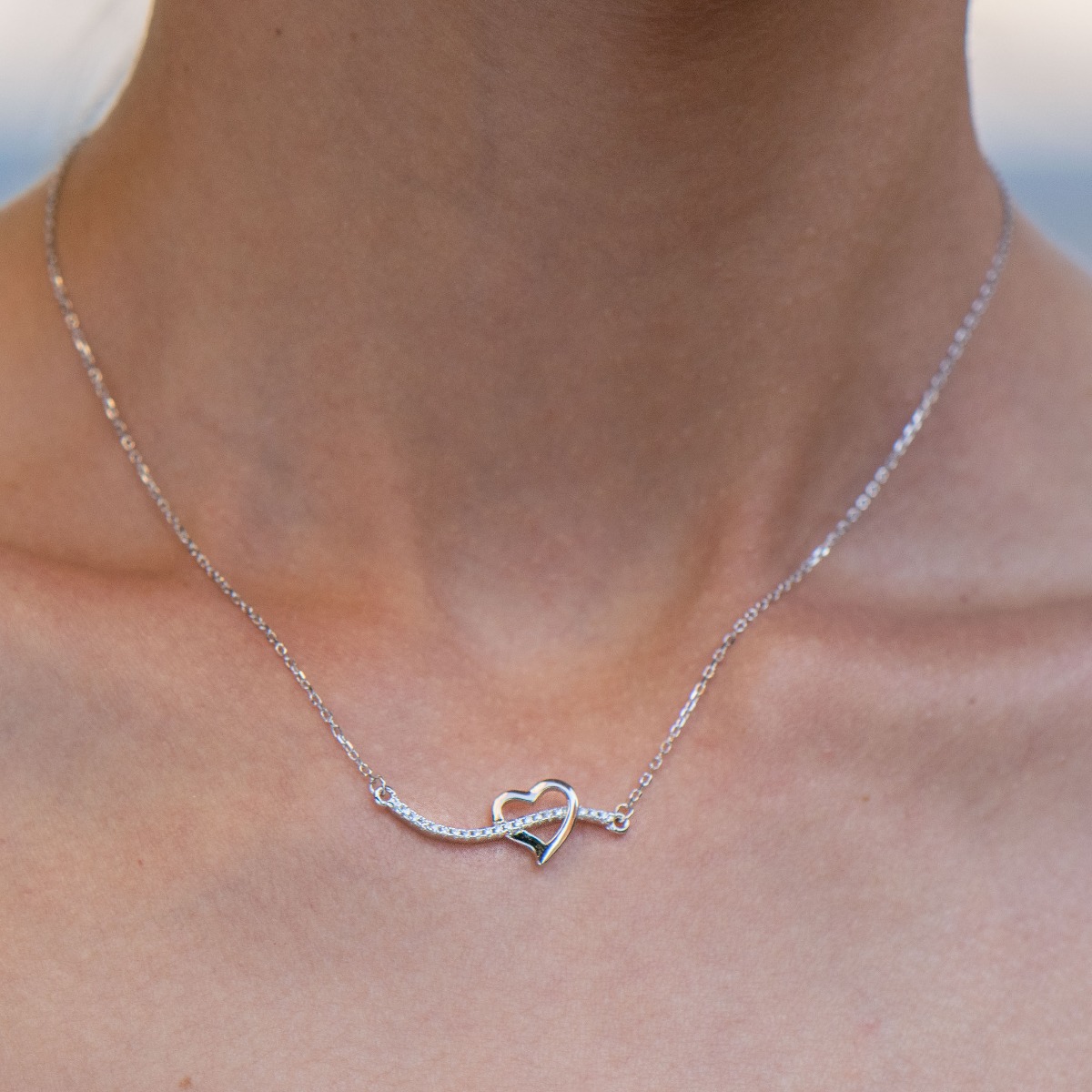 Silver Necklace - Heart