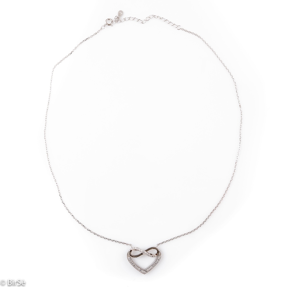 Silver necklace - Heart and infinity