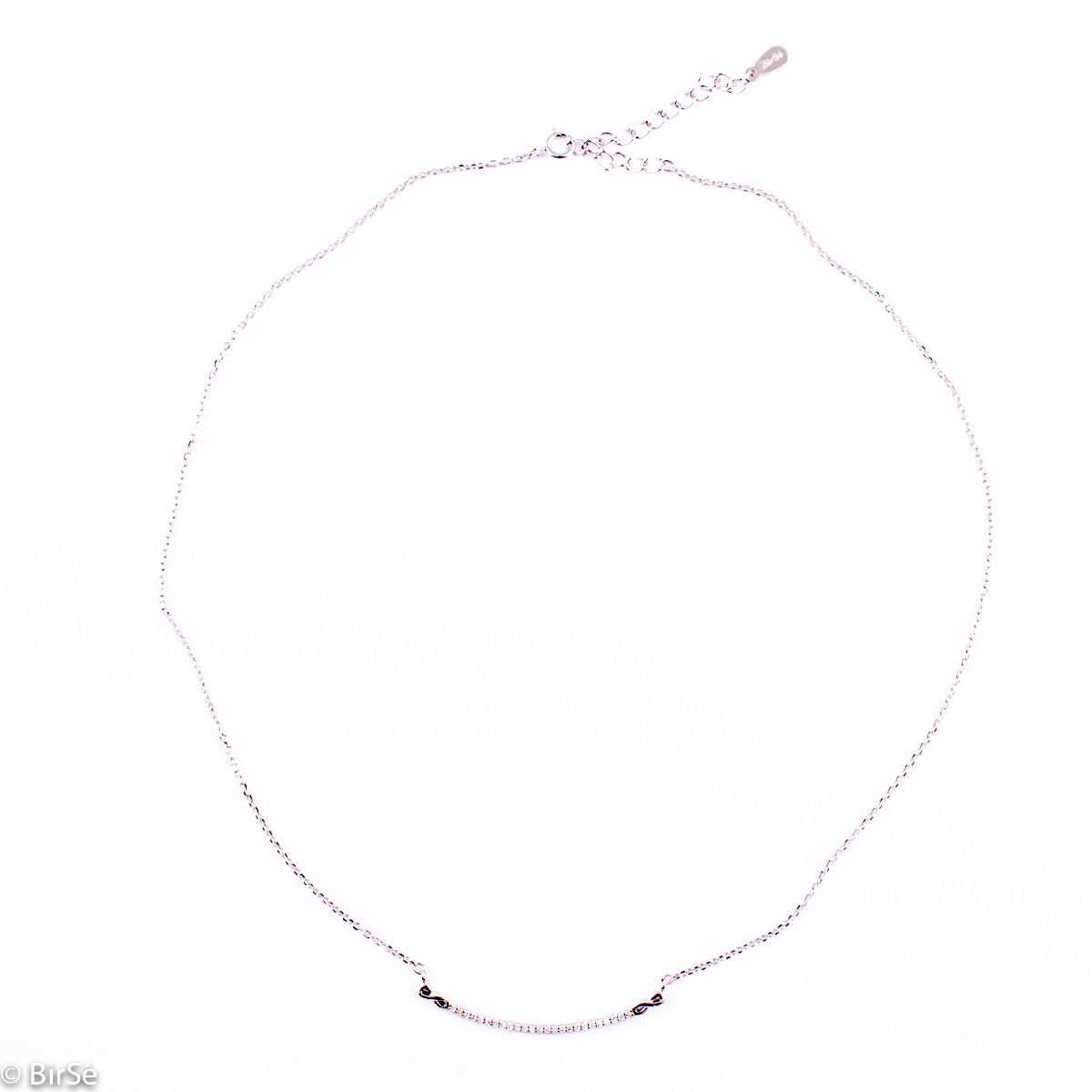 Silver necklace - Red zircons 