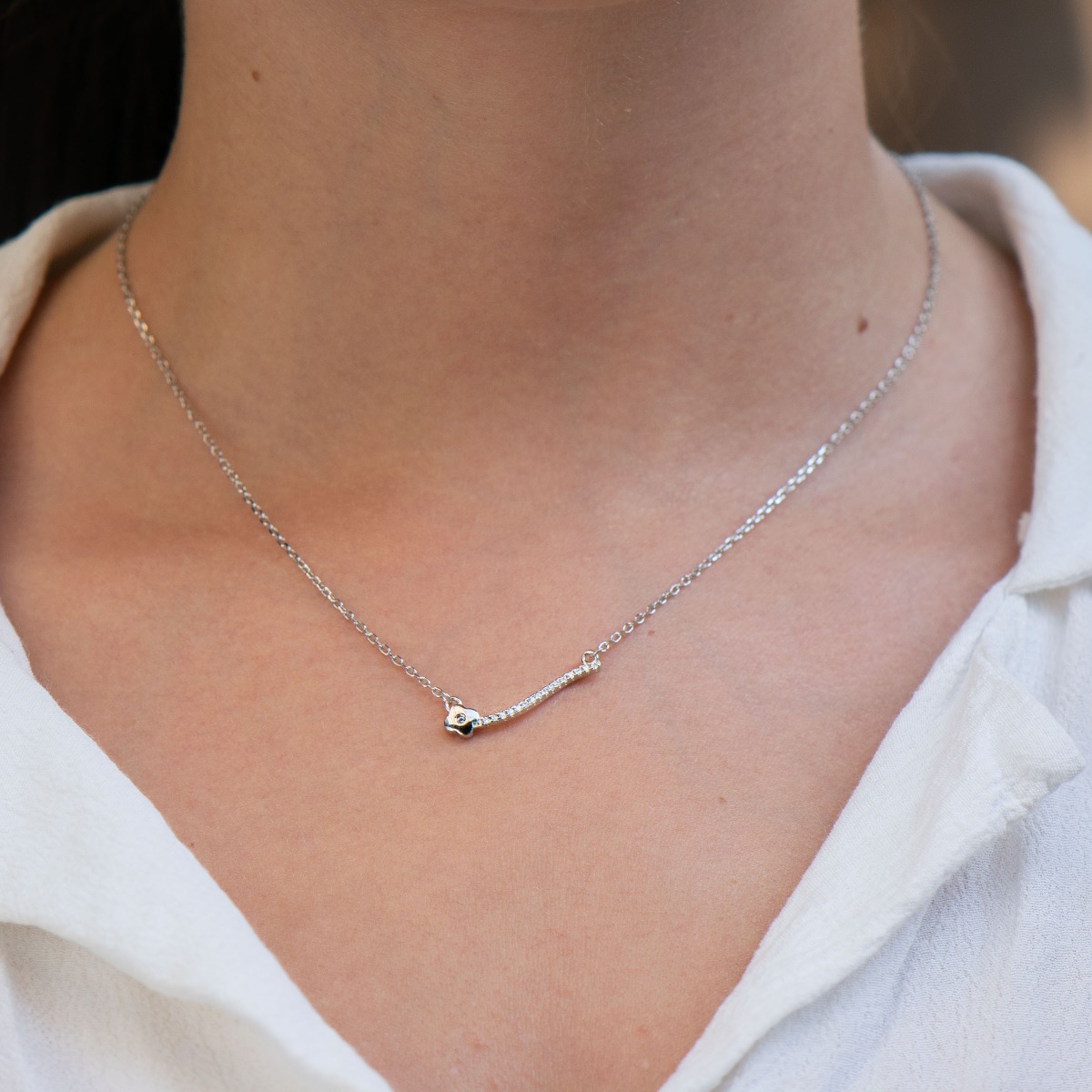 Silver necklace "Elegance" - the new charming necklace from the BirSe collection, which will charm your favorite girl. A suitable gift for any occasion.