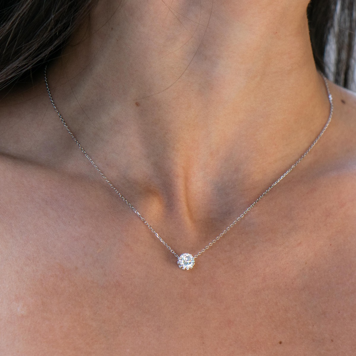 Silver necklace - Zircon