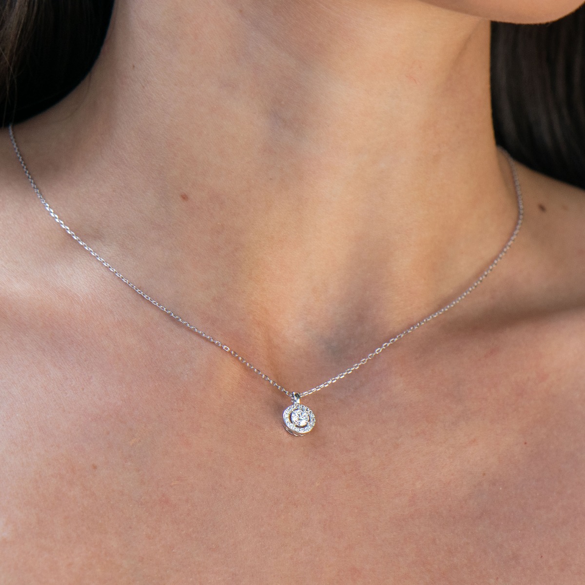 Silver necklace - Zircon