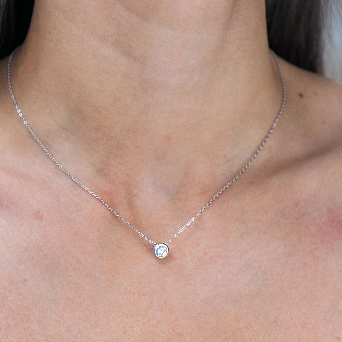 Silver necklace - Zircon 