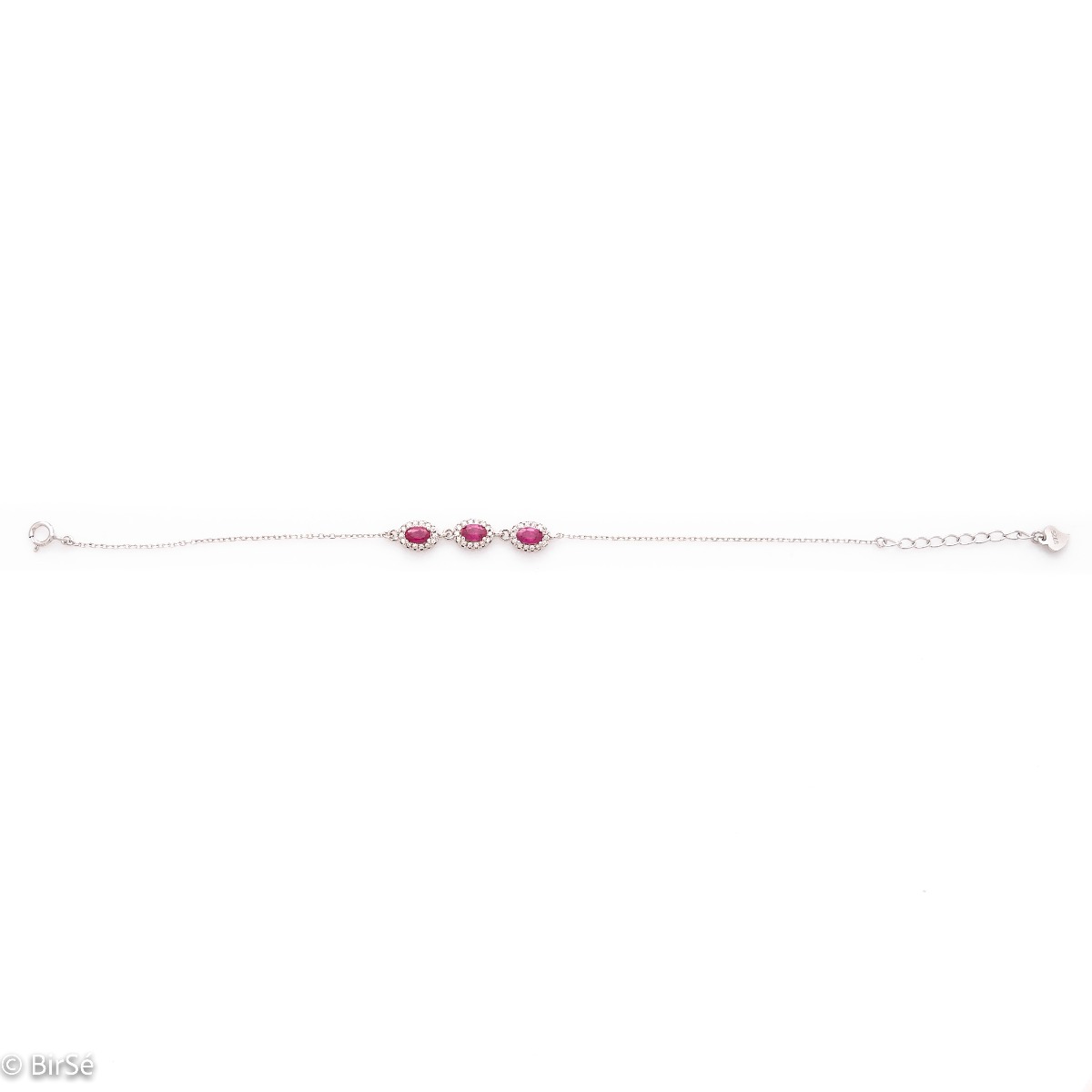 Silver Bracelet with Natural Ruby