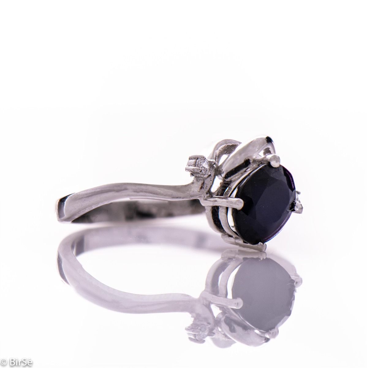 Silver ring - Natural sapphire 1,00 ct.