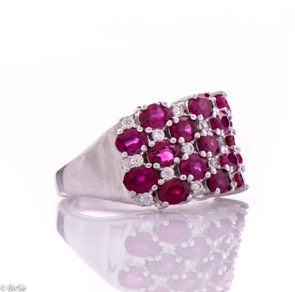 Silver ring - Natural ruby 5,95 ct.