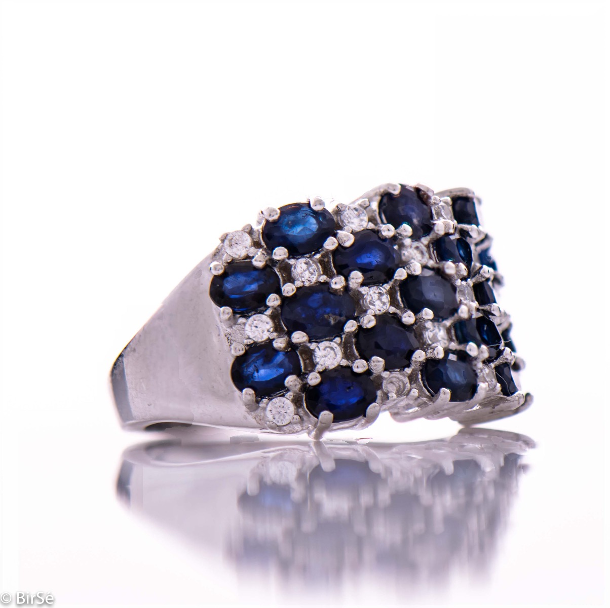 Silver ring - Natural sapphire 5,95 ct.