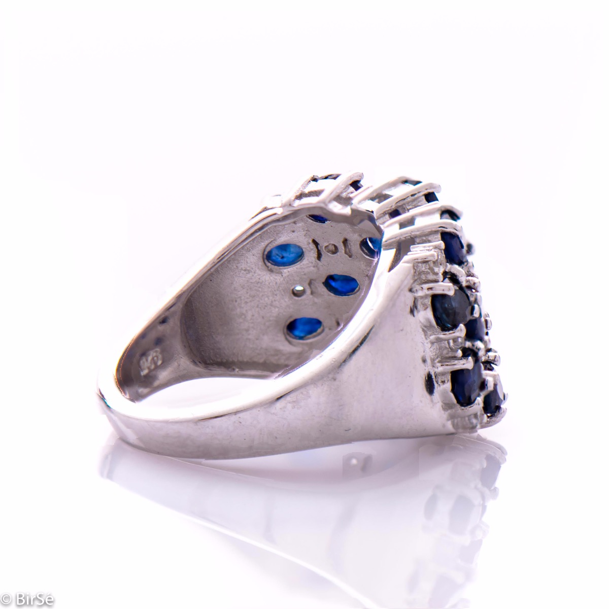 Silver ring - Natural sapphire 5,95 ct.