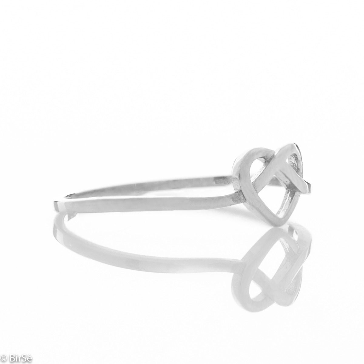 Silver Ring with Heart and Infinity 